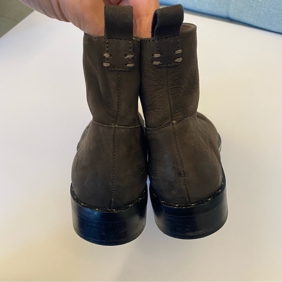 Halogen x Nordstrom || Layla Combat Leather Ankle Boots Brown 6 - Picture 4 of 7